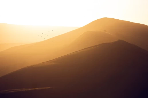 Morning light across the hills from Mam Tor