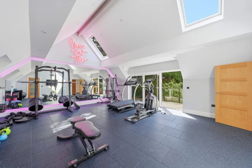 Private gym with direct garden access at Fieldhead, Prestbury