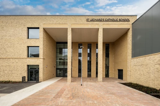Main entrance to St Leonard’s Catholic School