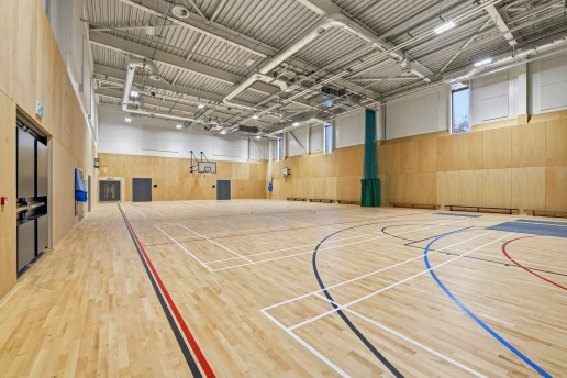 Completed sports hall interior